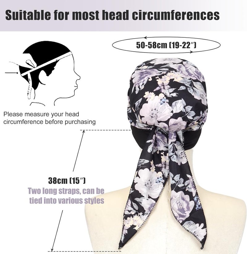 FADACHY Chemo Headwear for Women,Chemo Caps Lightweight for Summer with Head Scarf,Silky Soft Hair Turbans Fashion - Image 5